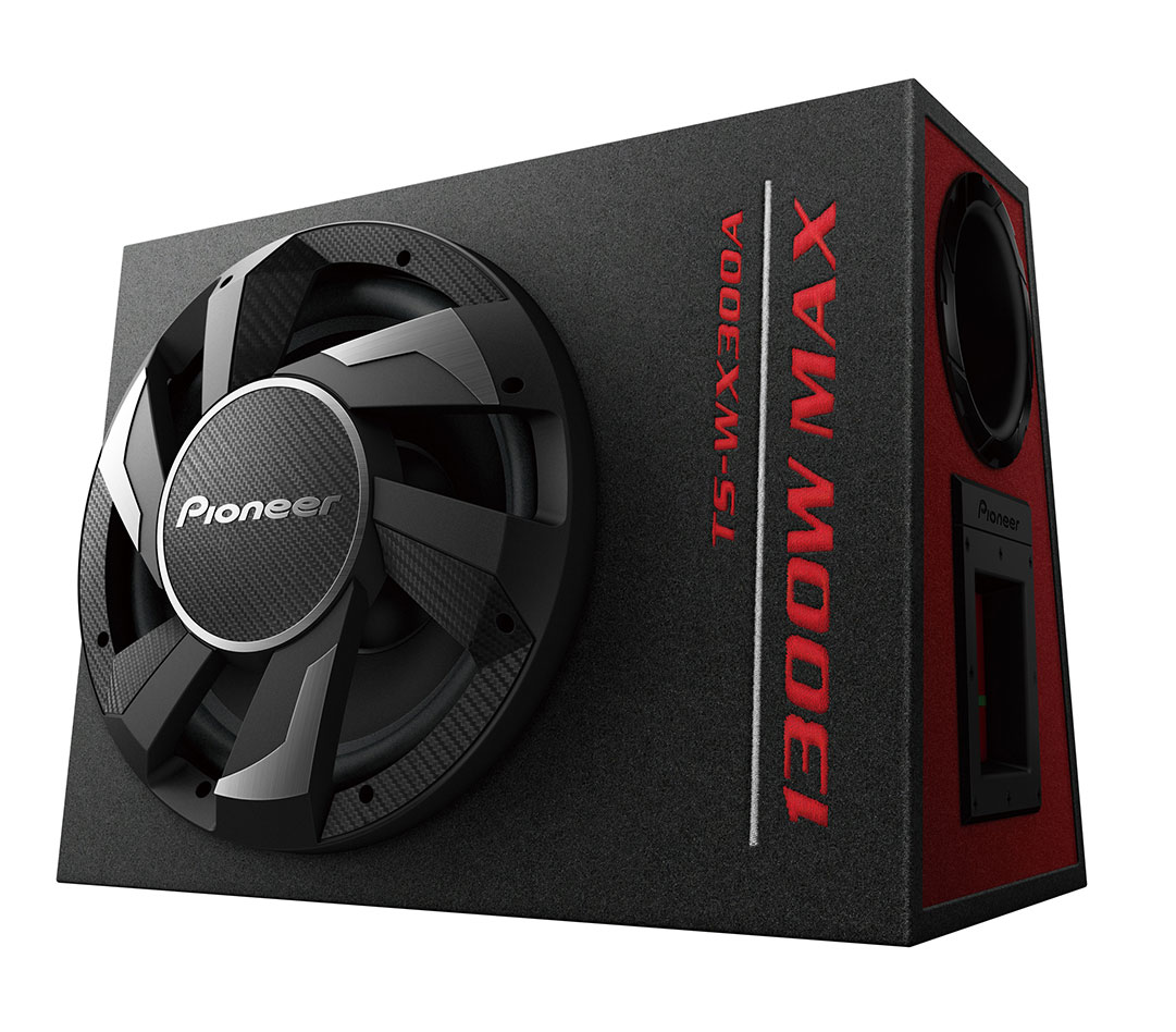 Pioneer TS-WX300A active subwoofer enclosure on a white background